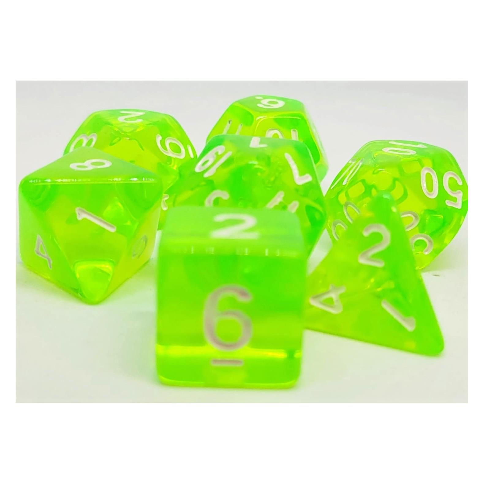 Dice4friends Würfelset Transparent: Lightgreen (7) (DIC37272)