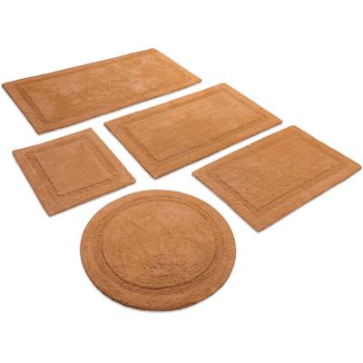 Badematte WECON HOME BASICS "Knut", braun (terrakotta), H:20mm, Baumwolle, Badematten, Badematte, waschbar, rutschfest, strapazierfähig, pflegeleicht, Bordüre, weich