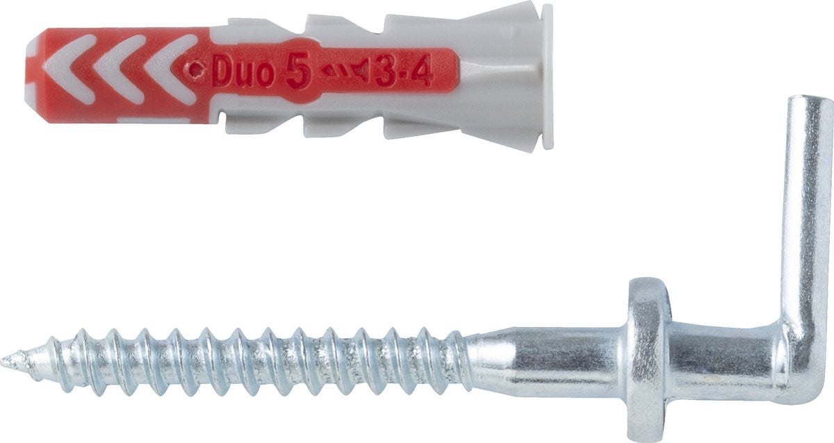 Fischer Duopower plug met winkelhaak 5x25mm, 8 stuks