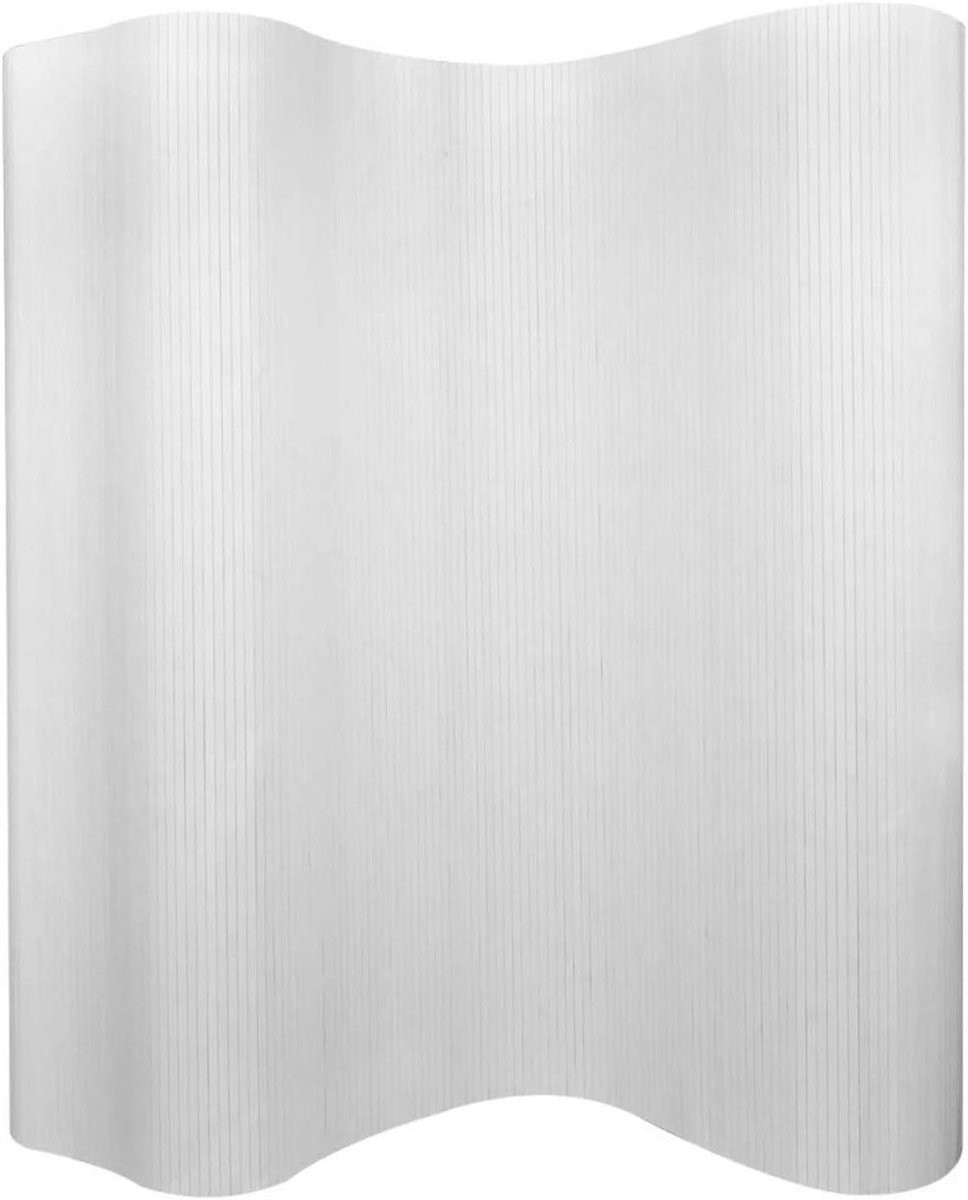 Wit Kamerscherm Bamboe Privacyscherm Paravent Breedte: 250 cm, Hoogte: 165 cm