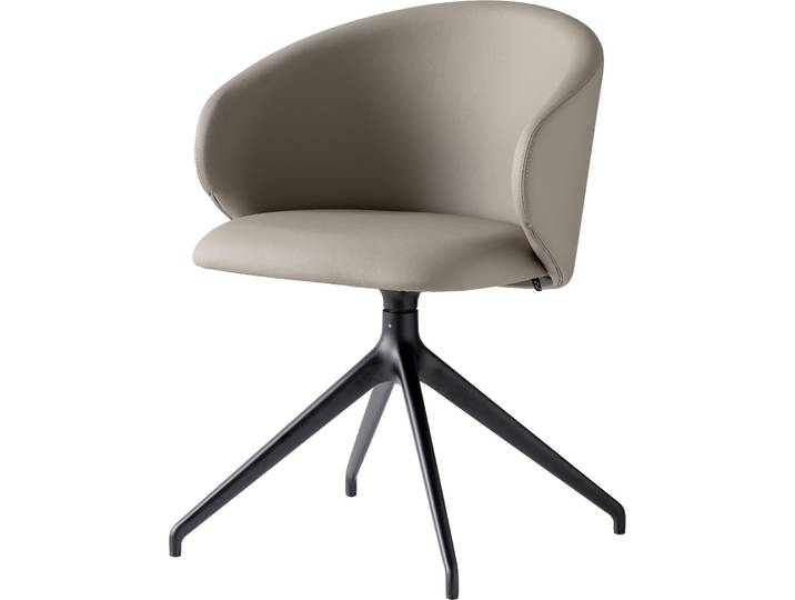 CONNUBIA Stuhl Tuka grau PVC/Kunstleder/Aluminium/Schaumstoff