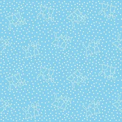 Sovie HOME Tischdecke Rabbits in Hellblau aus Linclass® Airlaid 80 x 80 cm, 1 Stück - Punkte Hasen Ostern