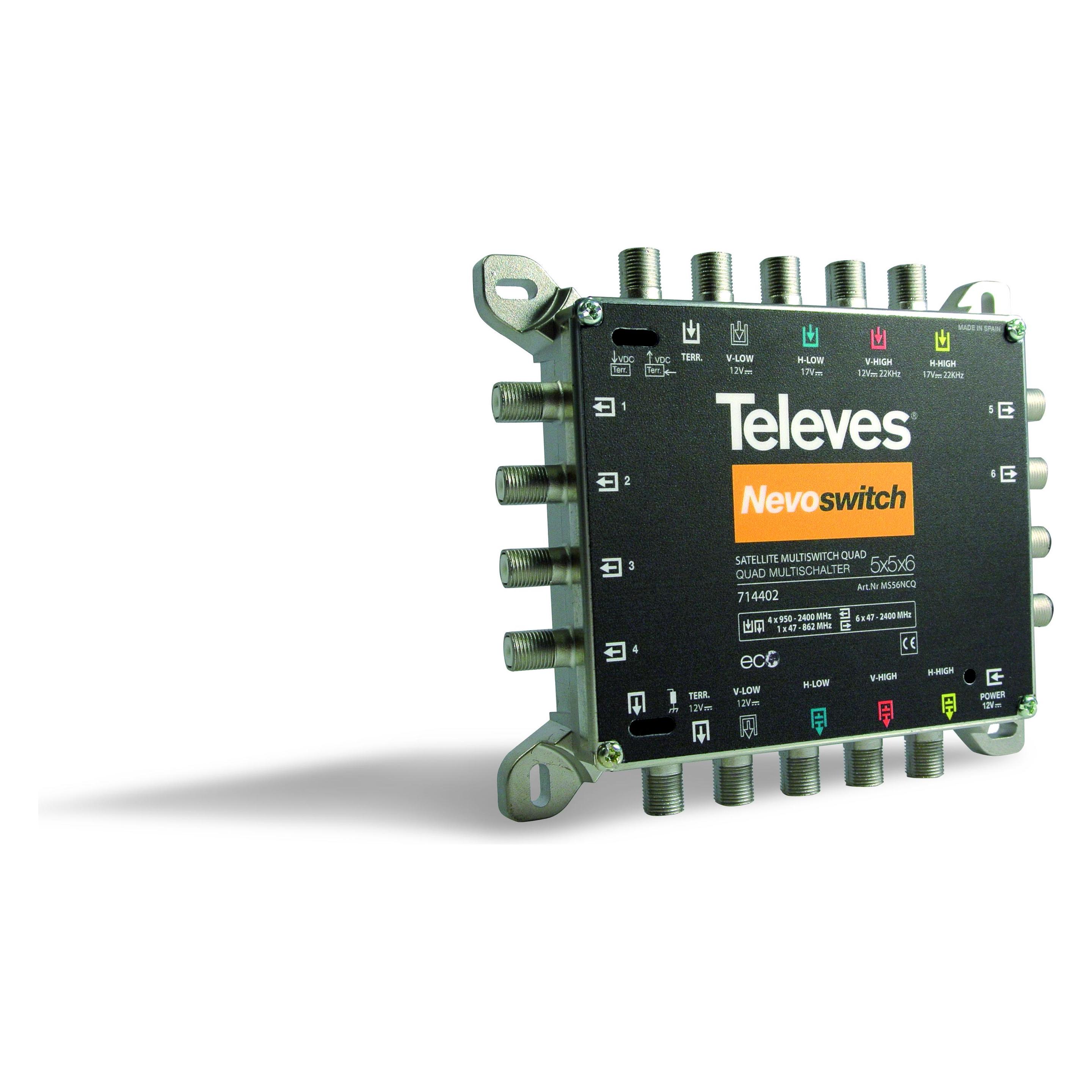 Televes Multischalter 12,70cm (5") 6 Guss NEVO m.NT quad kask. MS56NCQ (Multischalter) (MS56NCQ)