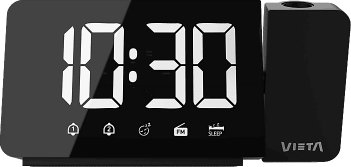 Despertador - Vieta VM-AL400BK, 3W, Radio, Pantalla LED, Negro