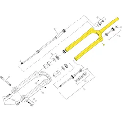 Standrohreinheit für Mezzer, Manitou, 29" 51 mm Offset, 27,5" 44 mm Offset, Farbe: Mattschwarz, VE: 1 Stk.