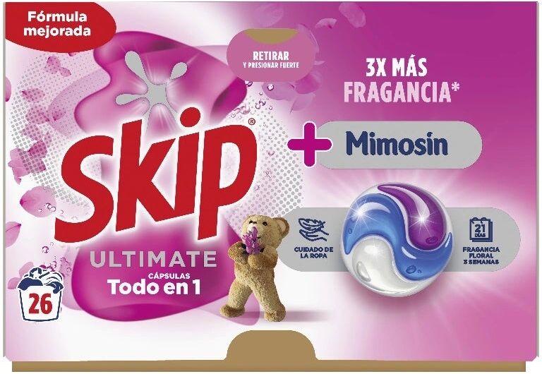 SKIP Detergente Capsulas Ultimate Todo En 1 Mimosin 26 Ud