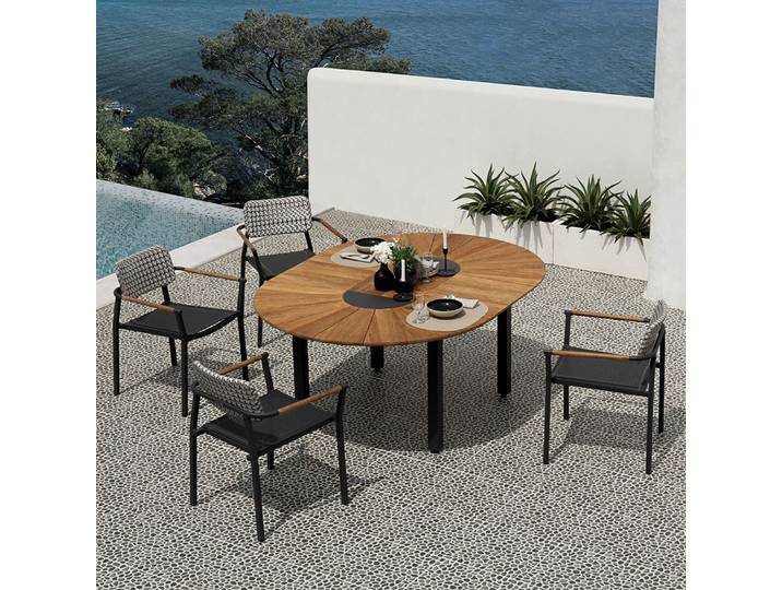 Zebra Ausziehtisch Catax 135/185 x 135 x 75 mit 4x Yobex