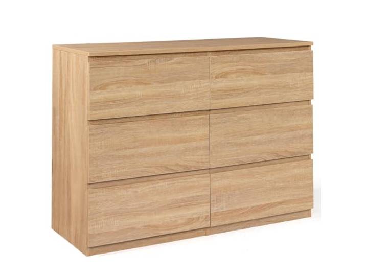 IDMarket - Kommode mit 6 Schubladen TOMI 110 cm Holz in Buchenoptik