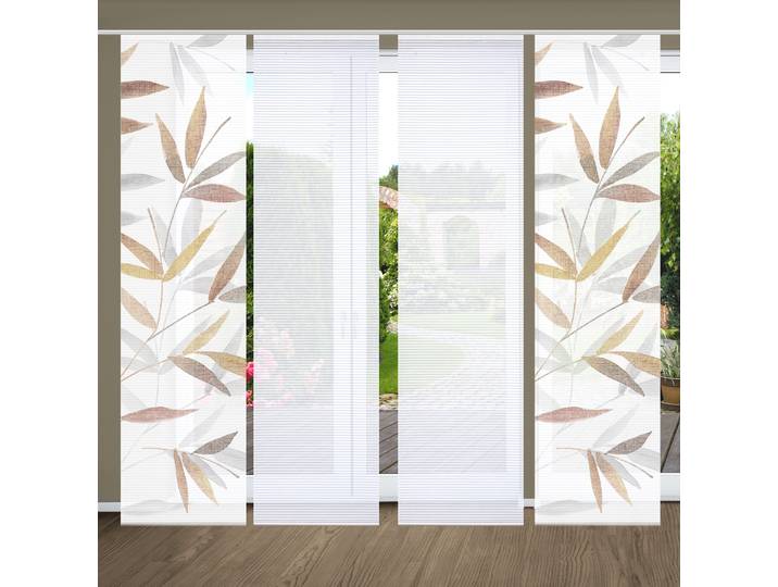 Schiebegardine HOME IN GREEN RANDOW Gr. 1, bunt, B:60cm H:245cm, Polyester, Gardinen, Schiebegardine, SET DIGITALDRUCK,BAMBUSOPTIK RECYCELT