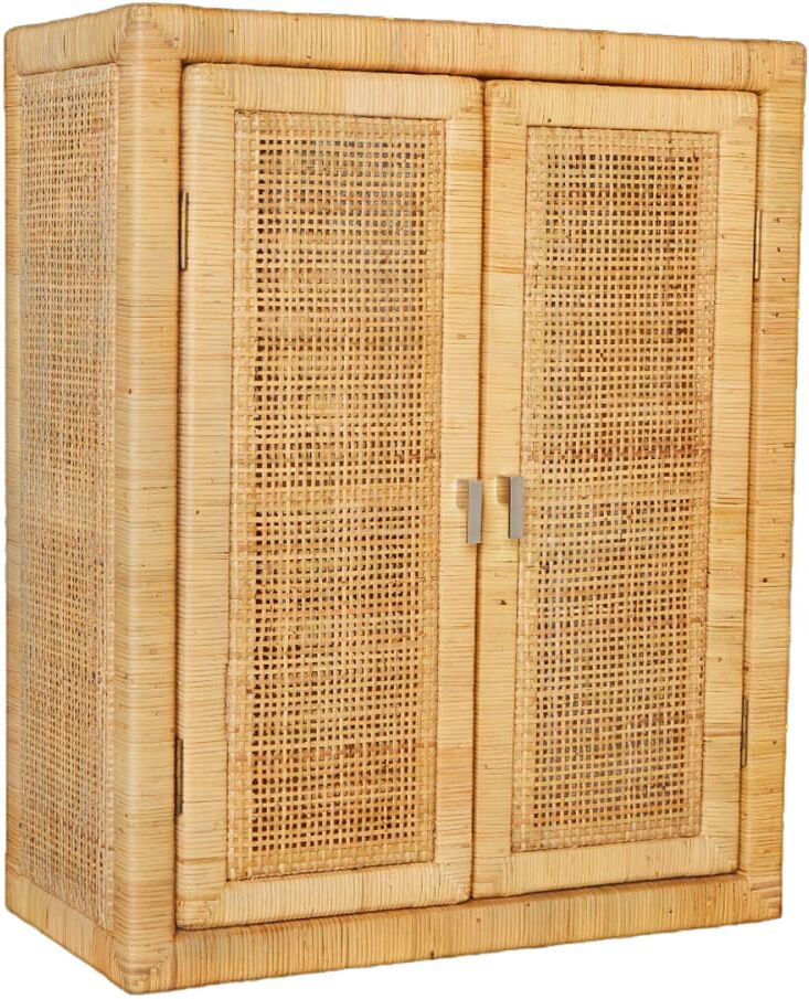 Kok Maison Etagère armoire en cannage de rotin Beige 45x53x23cm