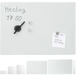 Relaxdays Glas-Magnetboard Weiß Weiß
