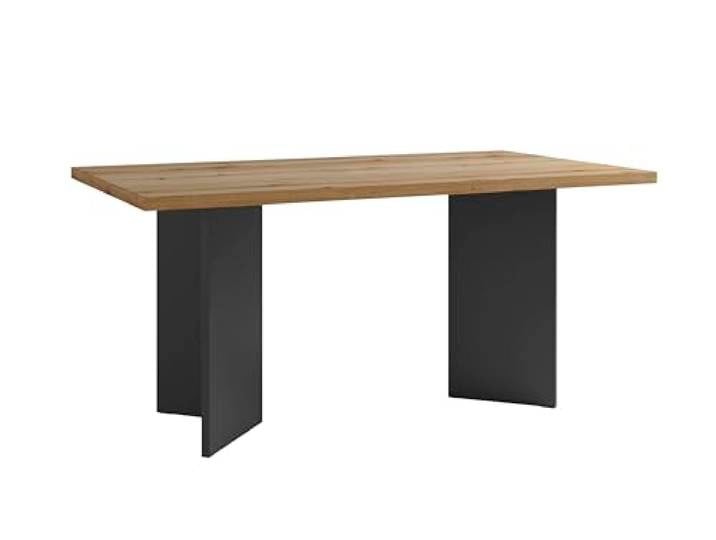 byLIVING Tisch Marten, Tischplatte Evoke Eiche-Optik, Gestell in anthrazit stabile Konstruktion, bis 6 Personen, Esstisch, Küchentisch, 160 x 90, H 75,5 cm