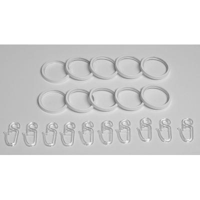 Gardinenring INDEKO, weiß, Ø:2cm, Metall, Gardinenbefestigungen, für Vorhangstangen bis Ø 20 mm