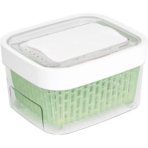 OXO Frischhaltedose Good Grips Greensaver, aus Kunststoff, 1,5 Liter, mit Korbeinsatz und Filter, transparent