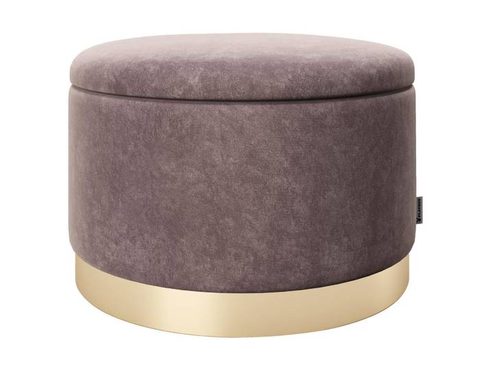 Playboy Hocker Playboy, Rosa, rund, 55x35x55 cm, Stauraum, Wohnzimmer, Hocker, Sitzhocker