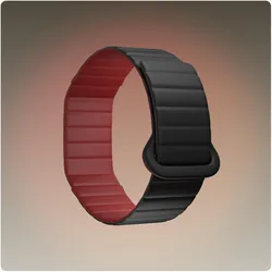 Polar Polar Loop Magnetic Silicone Wristband (Silikon), Uhrenarmband, Schwarz, Rot
