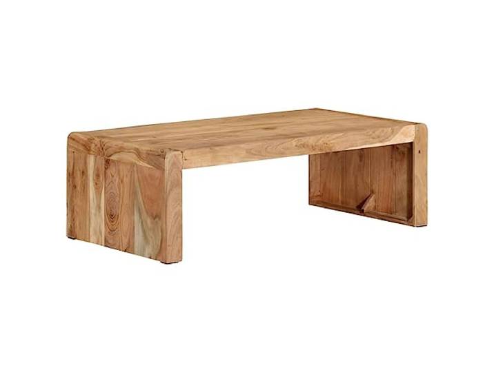 LASWWQMRF Couchtisch Massivholz Akazie 110x55x35 cm Beistelltisch Rustikaler Wohnzimmertisch aus echtem Naturholz mit stabiler Ablagefläche für Getränke und Dekoration im Landhaus-Stil.