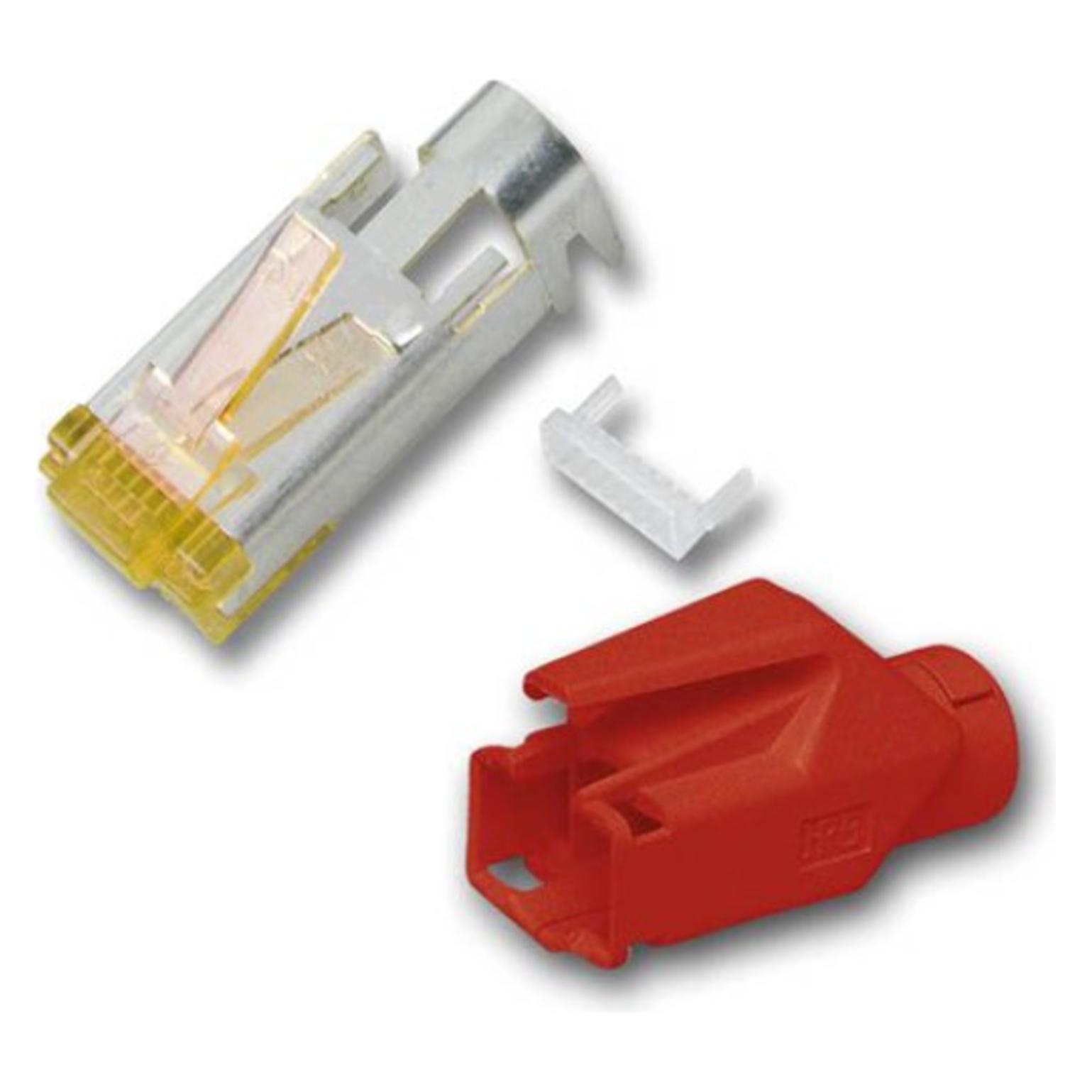 EFB Elektronik Hersteller: HIROSE RJ45-Hirose Stecker STP, TM31 rot, 100 Stück, 3 Elemente, Cat.6A Channel Class EA (Netzwerk Zubehör) (H7642.6-100)