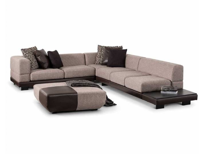 JVmoebel Ecksofa Moderner Ecksofa L-Form mit Hocker - Designer Polstermöbel, 2 Teile, Made in Europa