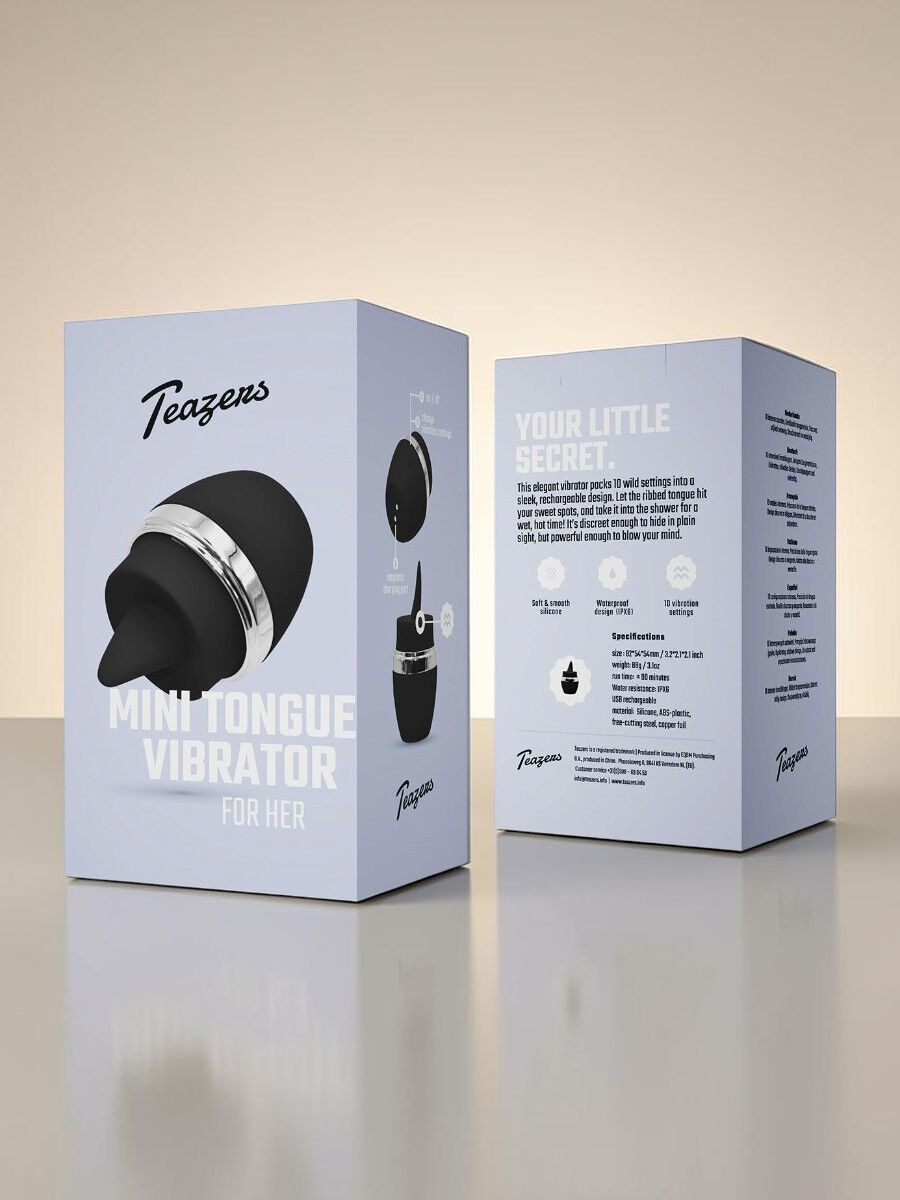Teazers Vibromasseur Mini Tongue en silicone doux et rechargeable