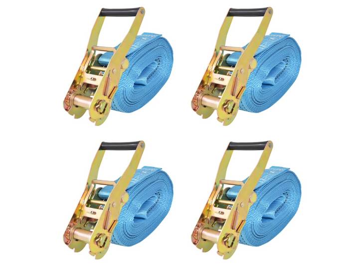 vidaXL Ratschen-Spanngurte 4 Stk. 4 Tonnen 8m×50mm Blau