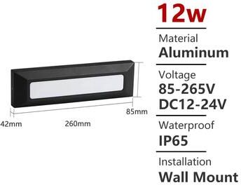 Inspired Finds Waterproof Outdoor LED Stair Step Light 12V 110V 220V Wall Lamp For Garden & Terrace 10.24x3.35in warm Light 12v 24v