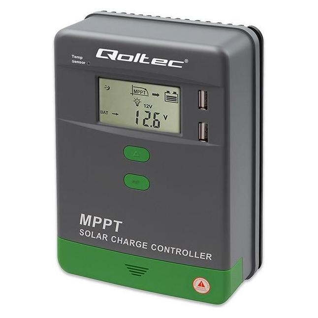 Qoltec MPPT Solarladeregler mit Temperatursensor 10A (53660)