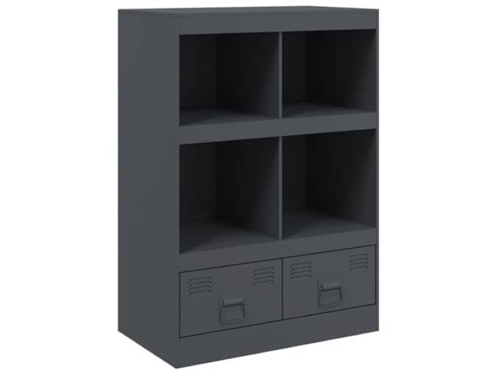 KGHFDVB Highboard Anthrazit 67x39x95 cm Stahl Kaltgewalzter Stahl, 2 Griffe, Viel Stauraum, Pflegeleicht, Für Wohnzimmer