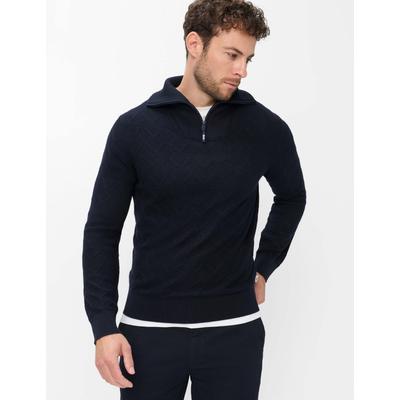 Strickpullover BRAX "Style SÖREN", Herren, Gr. 5XL, schwarz (navy), Strick, 48% Baumwolle, 26% Wolle, 26% Polyacryl, Pullover Strickpullover