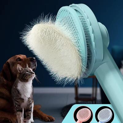 Inspired Finds Cat Grooming Brush Gentle Hair Remover For Shedding Relief blue 1pcs