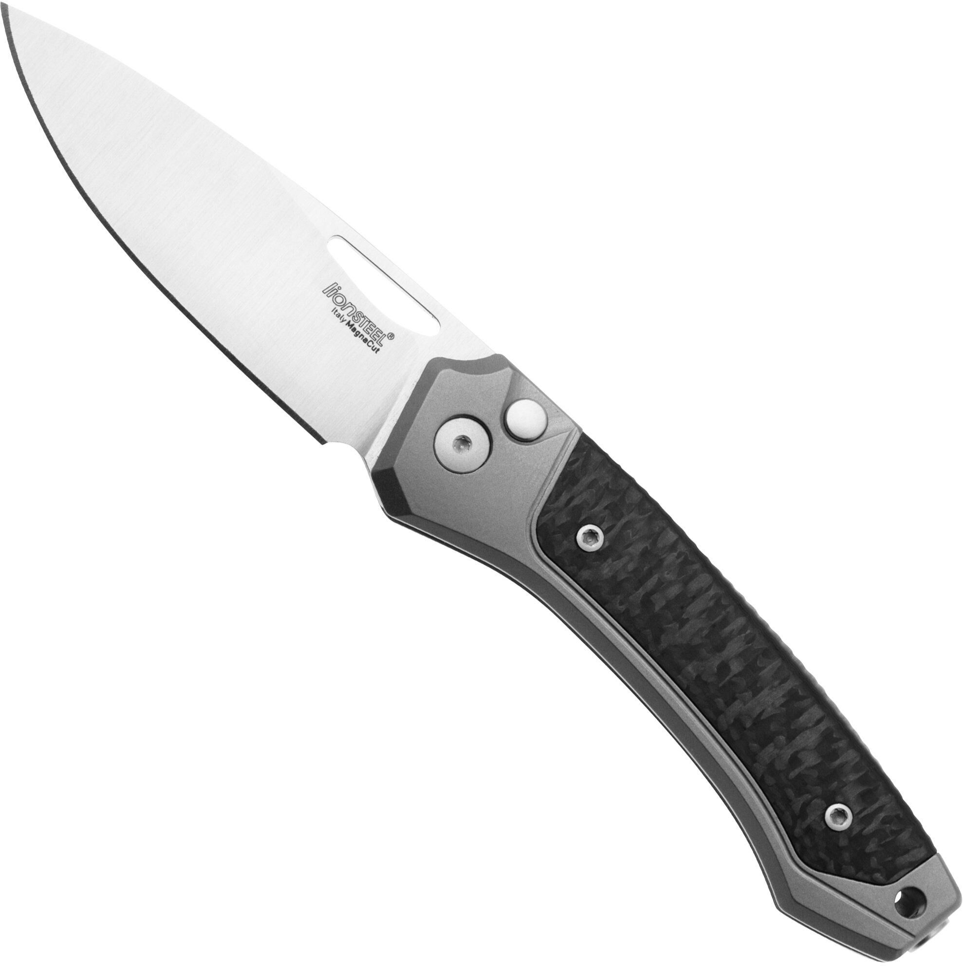 Lionsteel Twain TW-GY-CF Titanium, Carbon Fiber, coltello da tasca, Gianni Pauletta design