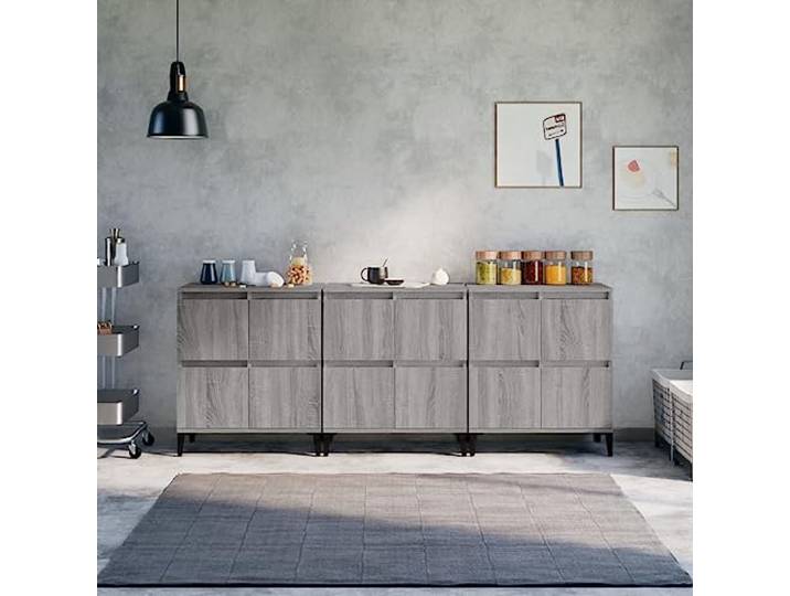 HEFZGDB Langlebiges Sideboard aus Holzwerkstoff mit glatter Oberfläche, Sideboard mit viel Stauraum und 4 Fächern, Zeitloses Design für Zuhause, klassisches zur Präsentation