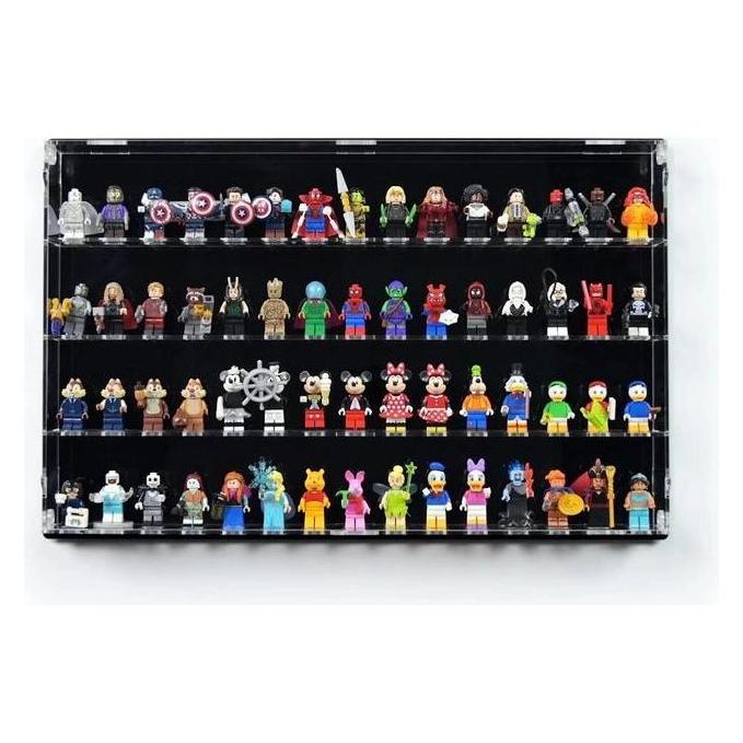 iDisplayit Acryl-Wand-Display für 60 LEGO-Minifiguren (Mit schwarzem Hintergrund) (120206)