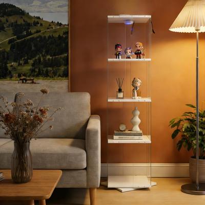 Rotatable Four-Layer Tempered Glass Display Cabinet,Liquor Cabinet,File Cabinet,Storage Cabinet