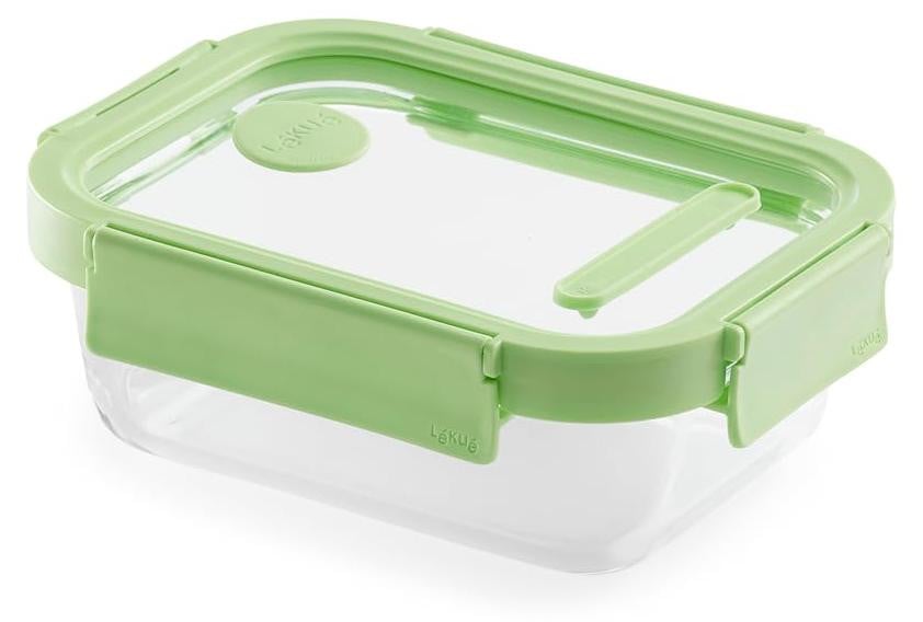 Lékué glazen beker, 640 ml, rechthoekig, groen