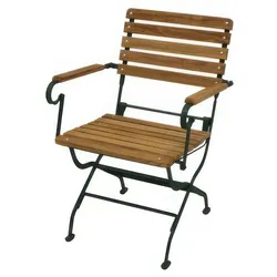 Armlehnensessel Karlskrona 58 x 62,5 x 83 cm - Gartenstuhl aus Robinie, dunkelgrün, Klappstuhl für Garten, Balkon & Terrasse