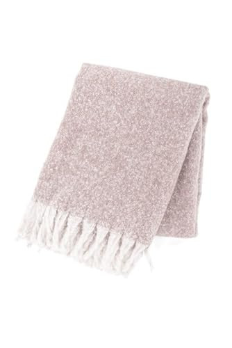 Tiseco Home Studio Plaid FLOCK super zachte polyester plaid met franjes - Roze - 130 x 170 cm