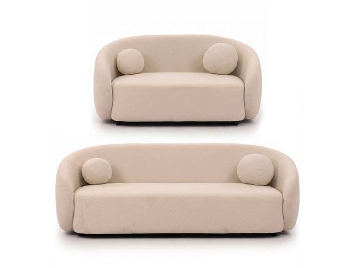 Flore - ensemble de canapés droits 2+3 places tissu bouclette
