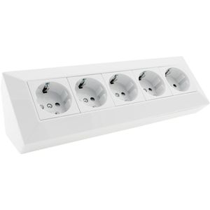 ChiliTec Tischsteckdose 23640, ohne Zuleitung, weiß, 5-fach