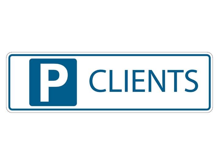 Kunststoff-Schild Clients 33 × 9.7 cm