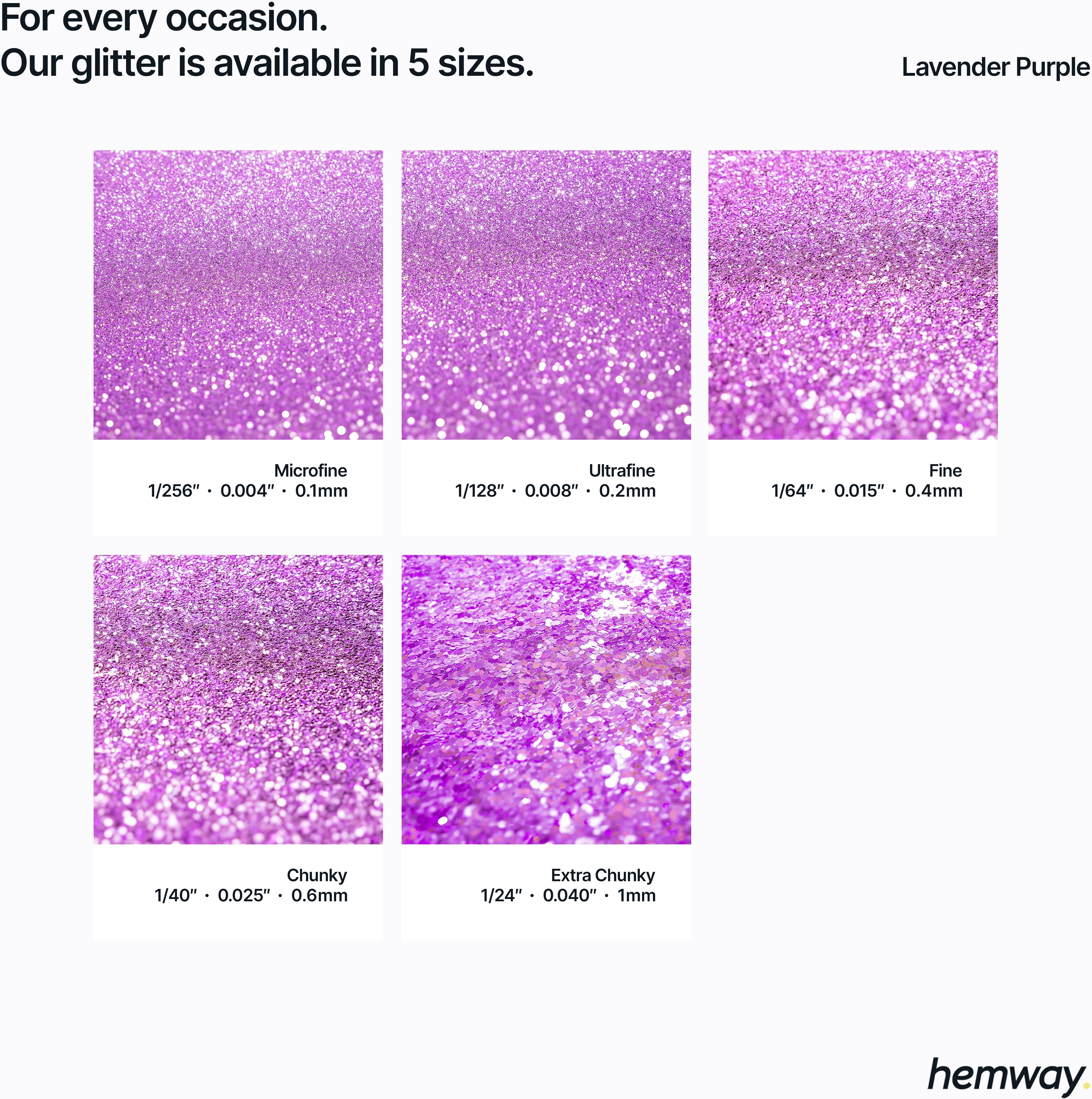 Hemway Automotive Glitter 100g / 3.5oz   Lavender Purple   Metal Flake Custom Spray Painting - Lavender Purple - Fine 100g