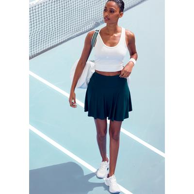 Skort "- Rock mit Shorts", Damen, Gr. XS (32/34), blau (petrol), Single Jersey, Obermaterial: 95% Viskose, 5% Elasthan, VIVANCE ACTIVE BY LASCANA, unifarben, Basic, lässig geschnitten ca. Mitte Oberschenkel, Röcke Skort, Tellerrock mit integrierter...