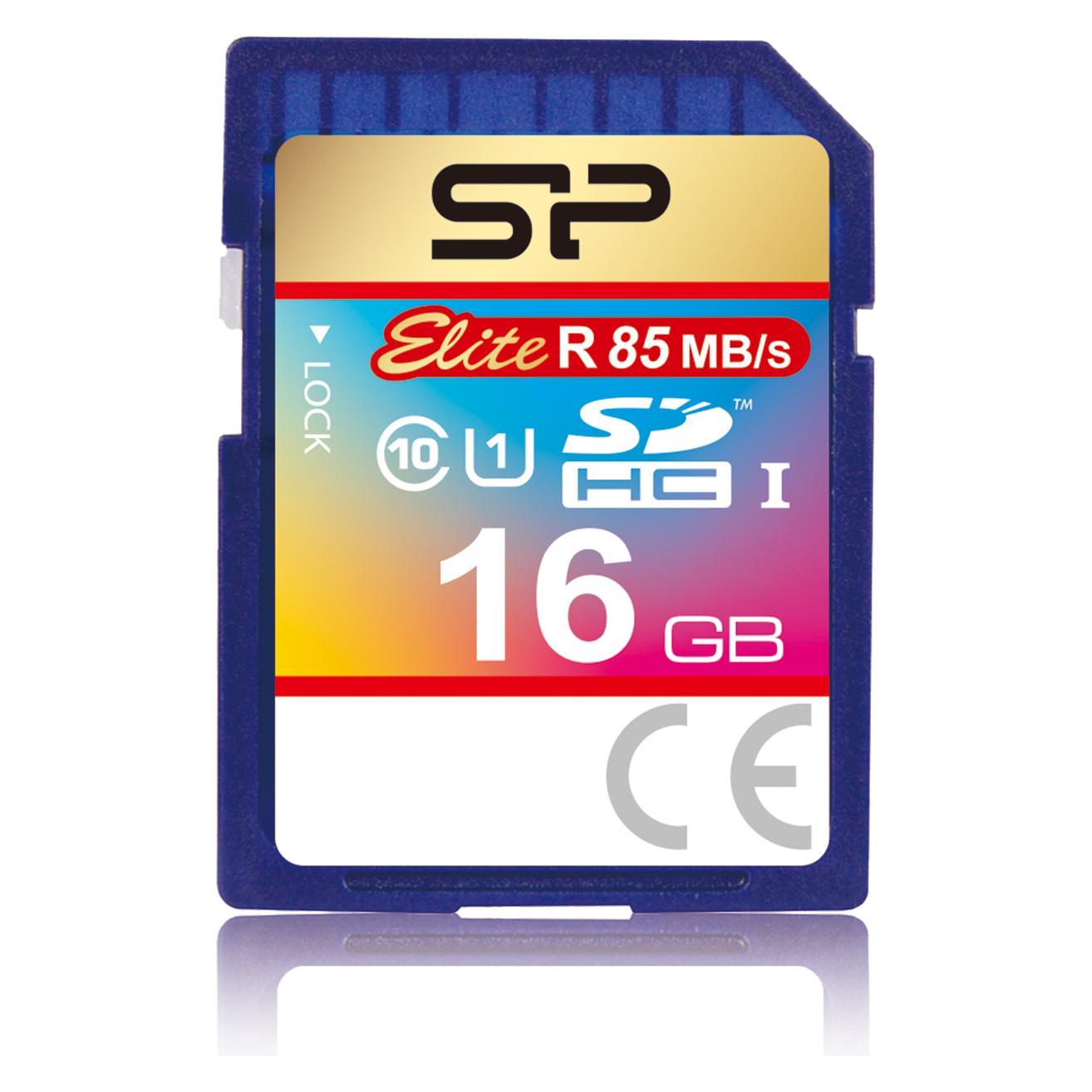 Silicon Power Elite UHS-I 16GB SDHC 85/10 MBs (16 GB, SDHC, U1, UHS-I) (SP016GBSDHAU1V10)