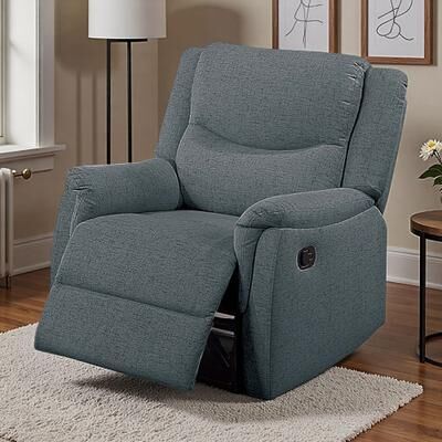 ZWYO HOSIMU Burlap-Like Fabric Foam Manual Recliner with Padded Seat, Supportive Headrest, Plush Armrests, 300LB Capacity