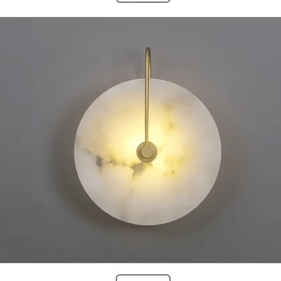 Inspire Curations Nordic Marble Circle LED Wall Light Moon Decor Sconce gold cold Light 30cm