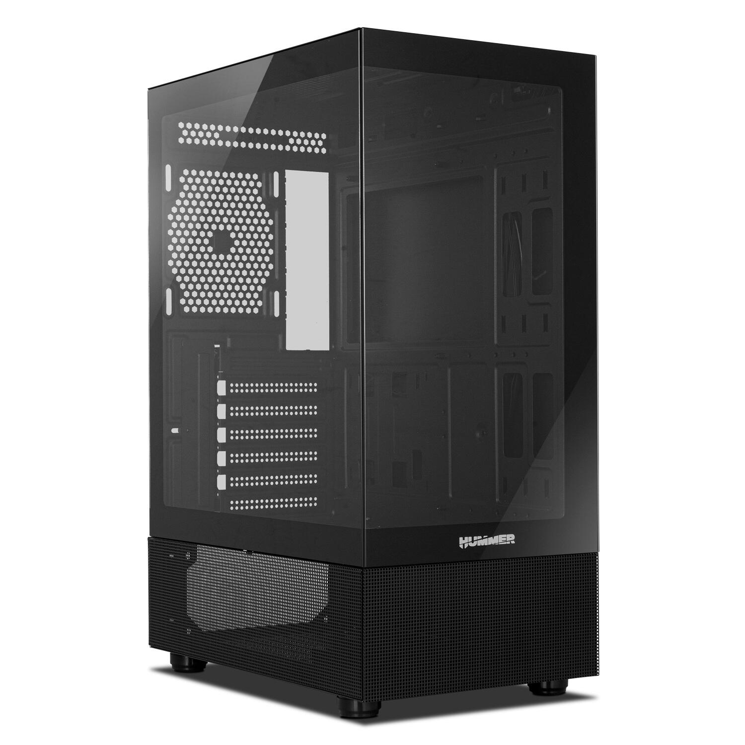 Nox-xtreme NOX HUMMER VISION WHITE Midi-Tower schwarz NXHUMMERVSNBK