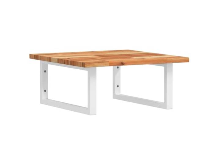 WEMYUFURN Waschbeckenregal Wandmontage Stahl und Akazienholz Schweberegal, rechteckige Halterungen, Handtuchaufhängung, Schrauben separat erhältlich, M8-Dehnschraube, M5x18 oder M5x20