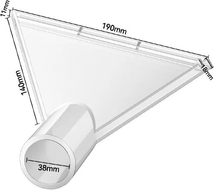 INF Grande buse transparente d'aspirateur à eau avec tube droit et adaptateur (32/35mm)