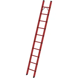 PROREGAL Sprossen-Anlegeleiter GFK ohne Traverse 10 Sprossen