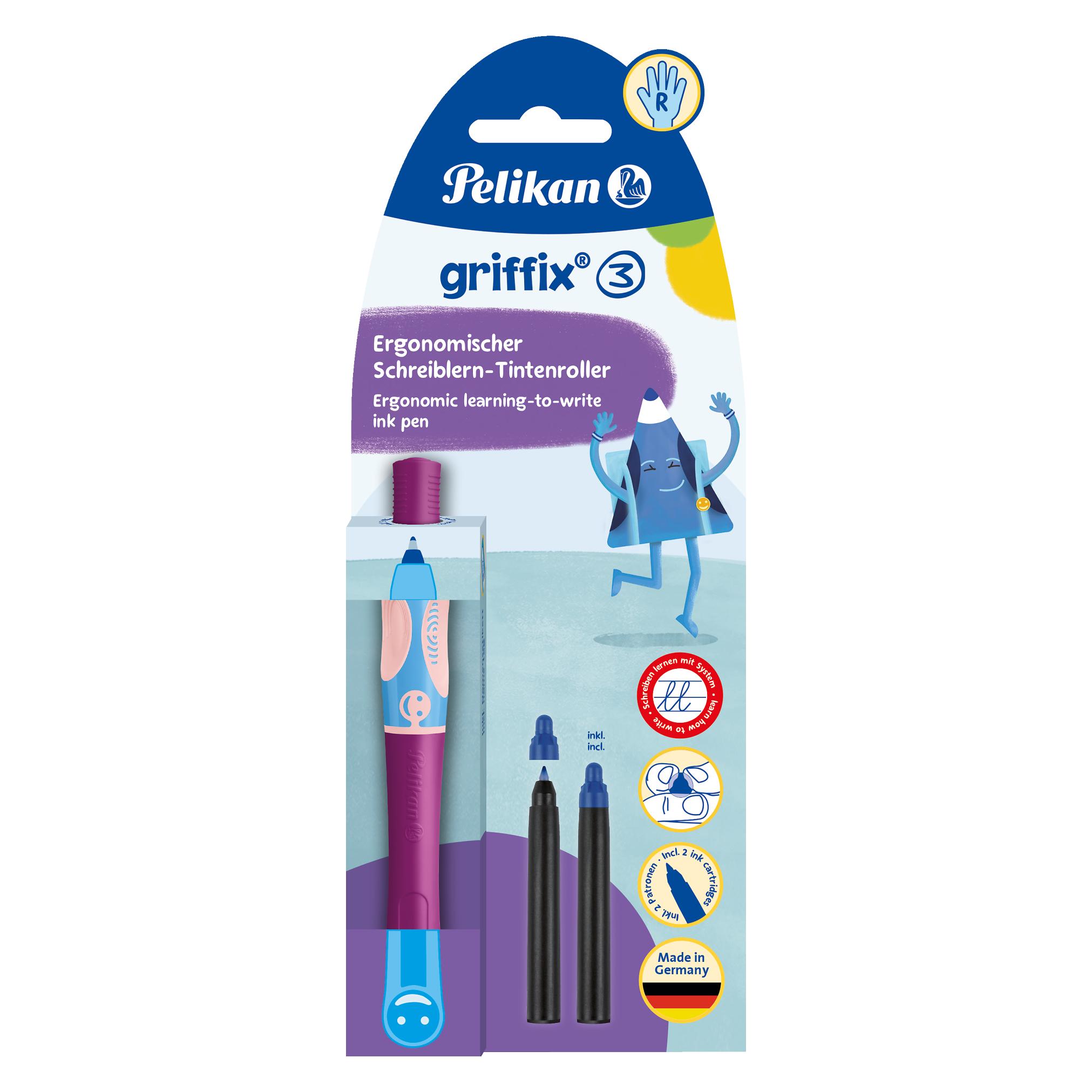 Pelikan griffix Tintenschreiber Sweet Berry für Rechtshänder, Schreiblernstift mit ergonomischer (1x) (821032)